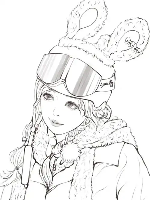 procreate  #少女线稿  #虞书欣  #超有趣滑雪大会  #画画