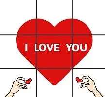 九宫格爱心白色卡通朋友圈封面