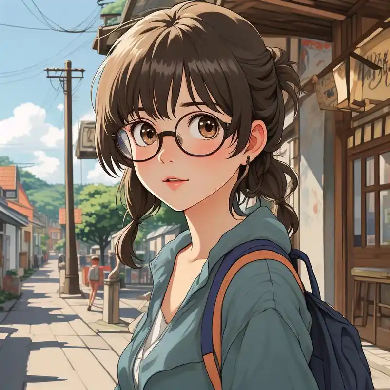 吉卜力色彩魔法:戴眼镜女孩的微信头像之旅 步入吉卜力的色彩世界