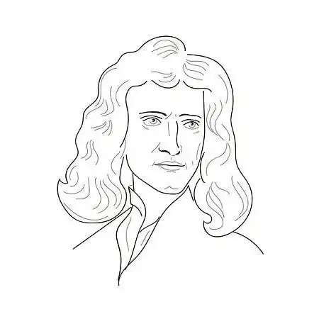 牛顿看书的简笔画