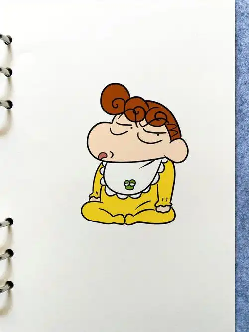 小葵看起来不高兴了94#蜡笔小新  #简笔画  #绘画  #绘画打卡