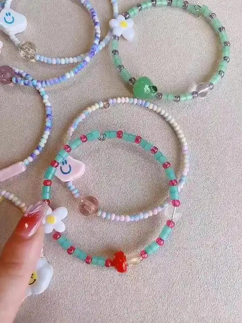 hd5440a07韩系小清新时尚ins风甜美少女小米串珠手链夏日百搭彩色