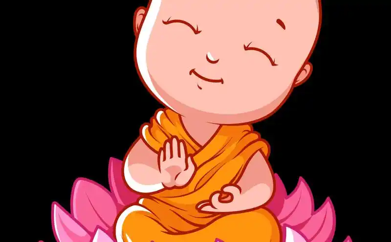 莲花座小和尚矢量素材