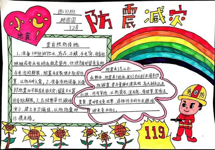 "防震减灾"手抄报