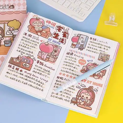 手账本手帐本h6便携口袋本网红ip木子里可爱少女心风格木子里weeks本