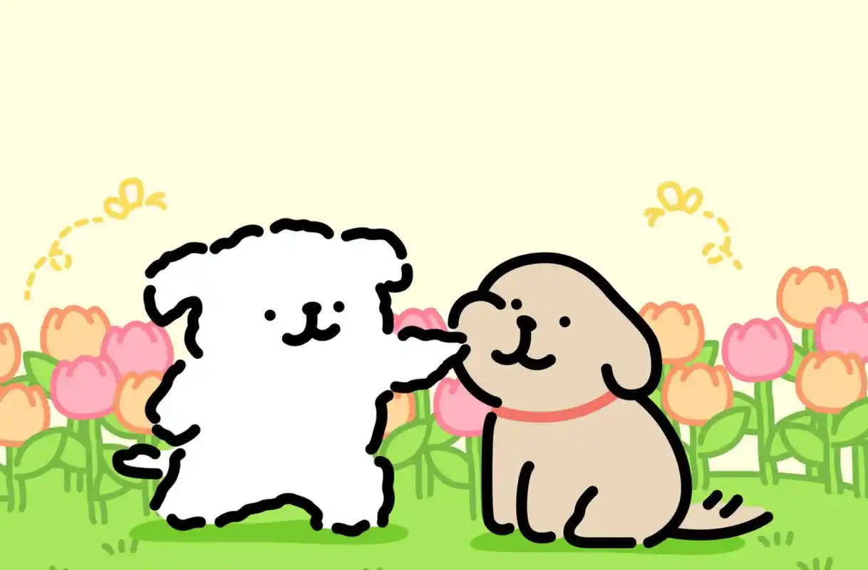 线条小狗ipad电脑壁纸