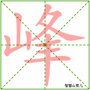 峰的笔顺 笔画数:10 拼音:fēng 部首:山 - 智慧山