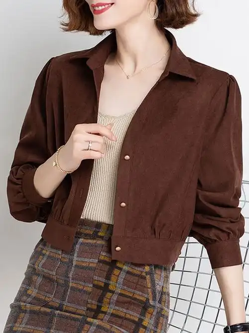 女士外套妈妈时尚高腰超短小开衫春装2022新款洋气小个子薄款外搭