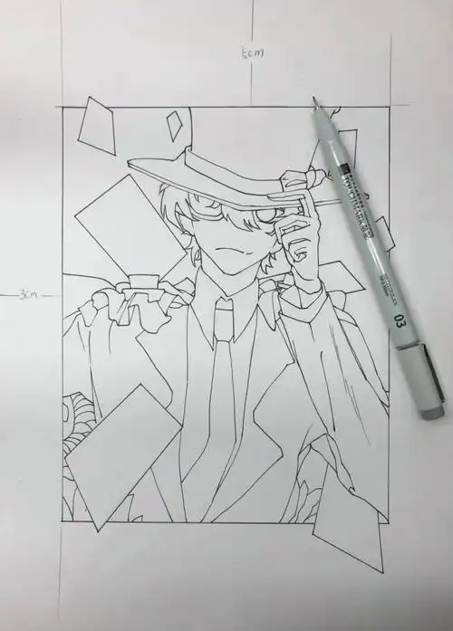 马克笔手绘教程之怪盗基德