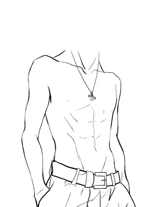 学习漫画二次元腹肌上半身procreate