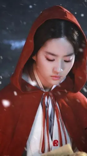 刘亦菲《铜雀台》红衣造型壁纸精选,霜雪敛起绝世风华