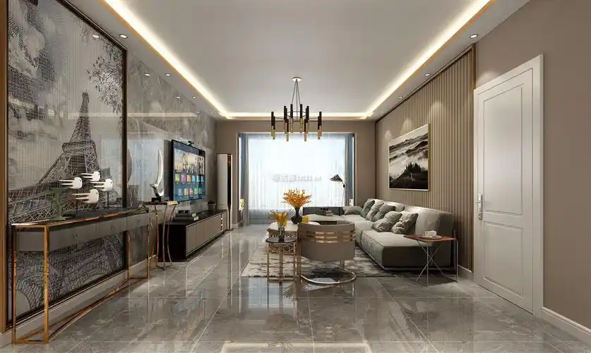 招商雍景湾135平三居室现代轻奢装修案例