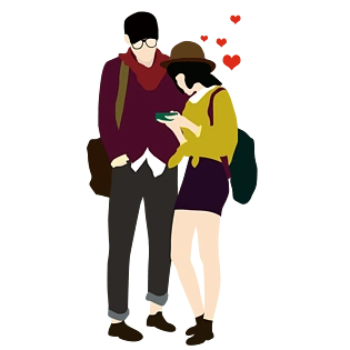 情侣逛街ai源文件矢量图