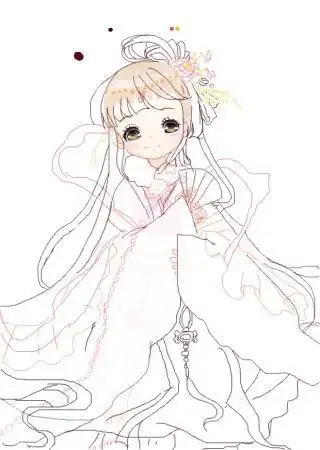 漫画人物简笔画女生古装全身