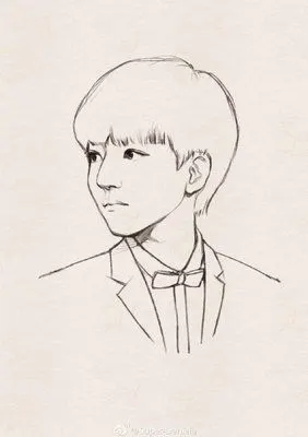 王俊凯素描画,要帅的