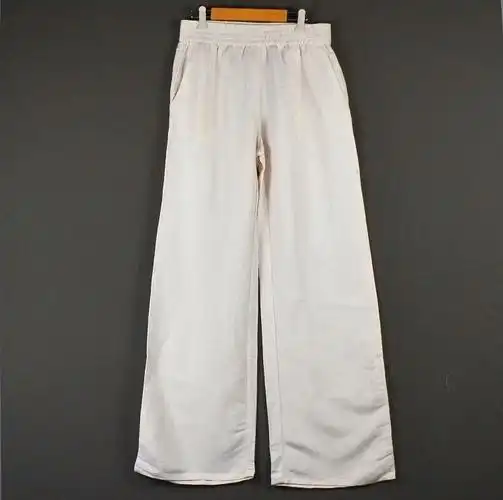外贸原单2018夏季新款高腰透气直筒裤棉麻料休闲宽腿长裤女阔腿裤