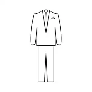 男人的经典黑色西装与领带.男人的衣柜.矢量错觉照片