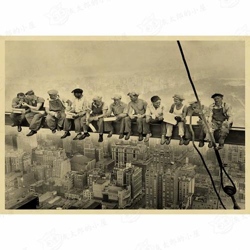 被人类文明绑架的公交车 美国老照片 牛皮纸复古海报 怀旧装饰画