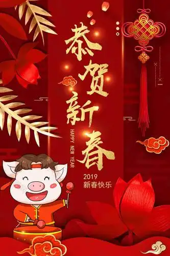 2019猪年新春喜庆海报设计