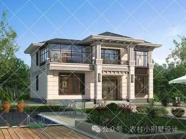 10套带阳光房的二层小别墅,带阳光房的农村二层别墅_图纸_设计_布局