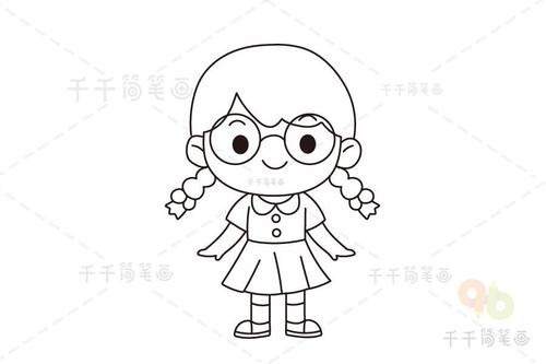 简单又可爱的小女孩简笔画画法