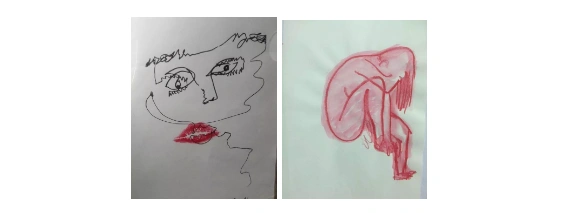 (图片来源于雪莉ins小号)右边画中是一个独坐的女人,暂理解为自画像.