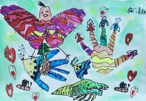 画儿童创意美术教学,主题十三《多变的手》 写美篇中段  (5—6岁)装饰