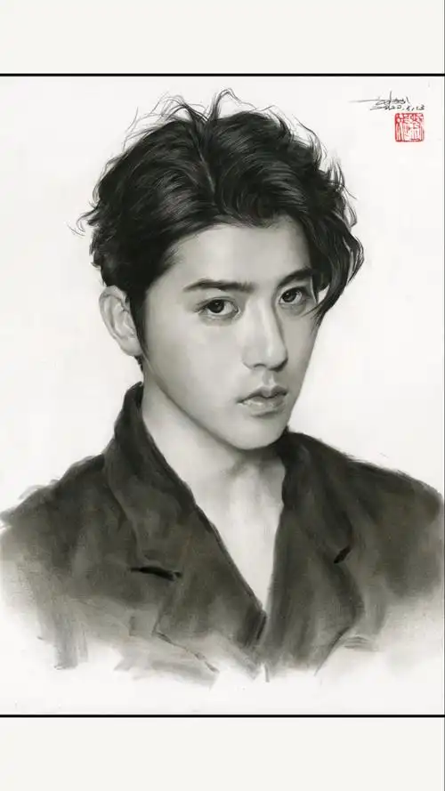 绘画#刘斌老师短期素描头像《蔡徐坤》-度小视