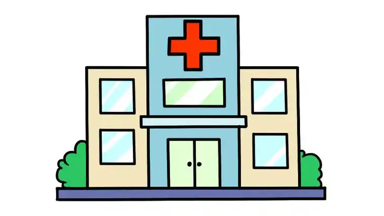 抗疫医院简笔画