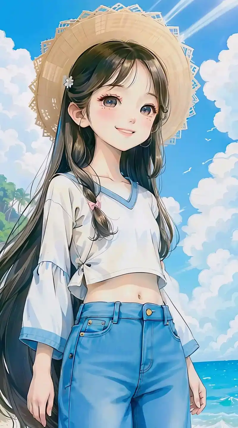 宫崎骏风格的阳光女孩纸来喽,快把可爱的她带回家吧#图文伙伴计 - 抖