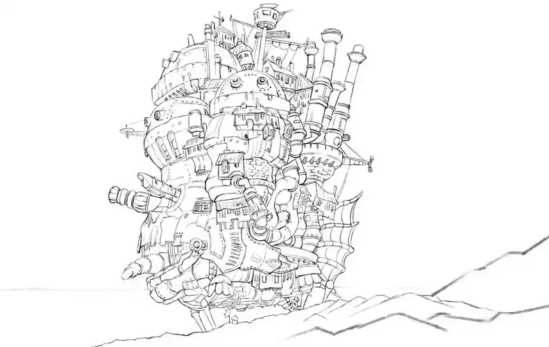 哈尔的移动城堡(临摹练习)|插画|创作习作|风继续吹2021 - 原创作品