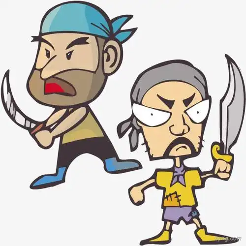 土匪杀人png素材透明免抠图片-动植人物