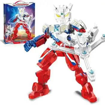 生日礼物奥特曼积木系列小人仔微颗粒立体拼图拼装儿童玩具男孩兼容