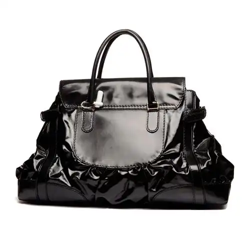 gucci(古驰)黑色漆皮手提包