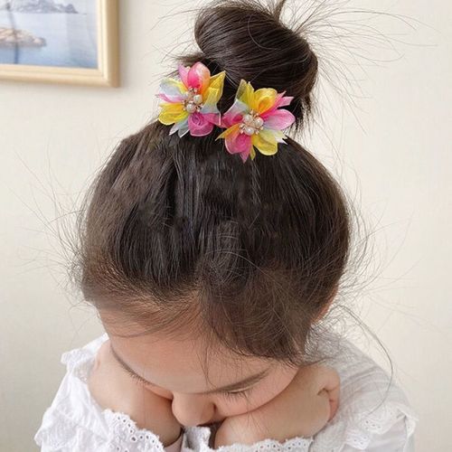 militu 女童丸子头盘发器头花小女孩不伤发头饰懒人编发神器发圈儿童