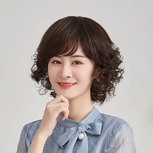 假发短发中长卷发妈妈长卷发型中老年发套全真整顶假发