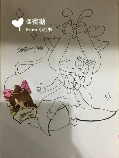 巴啦啦小魔仙之魔法星缘堡白尹玥铅笔勾线图