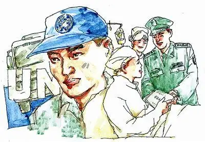 中国蓝盔简笔画小学