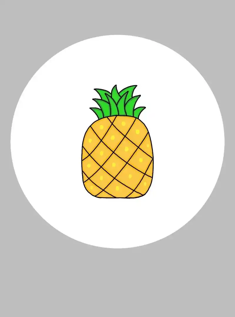 简单好画的少儿水果简笔画来啦!简单又可爱一学就会的菠萝儿童画 - 抖