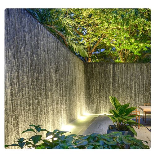 悦洛玫 水幕墙流水槽庭院流水景墙花园水景墙瀑布不锈钢出水口鱼池