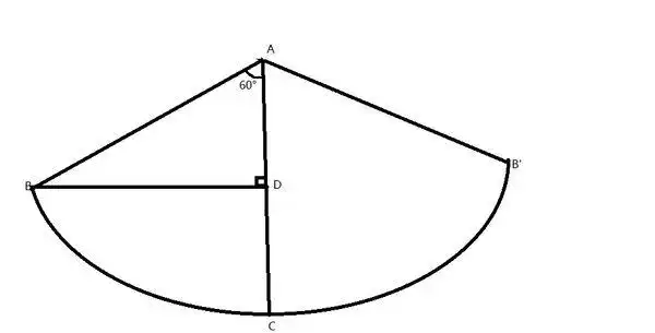 如图,这是一个圆锥体的三视图,如果一只蚂蚁要从这个圆锥体中的b点