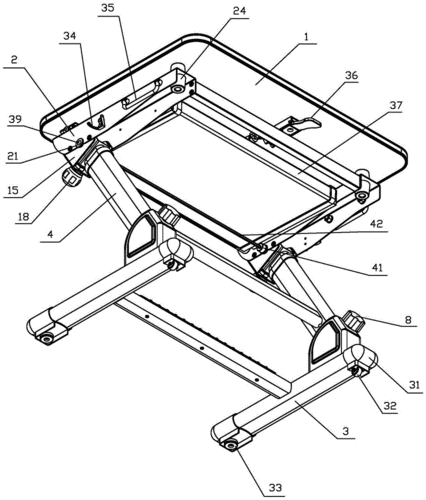 一种折叠桌及可升降折叠桌的制作方法