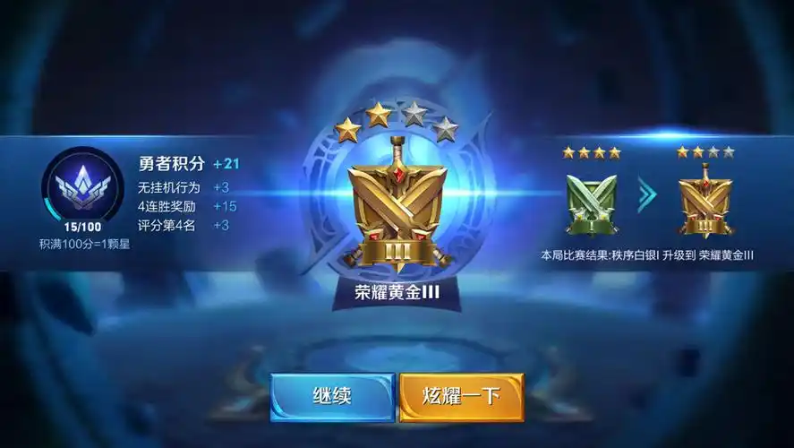 荣耀黄金他怎么给我两星?王者荣耀!