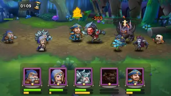 《刀塔传奇》游戏战斗画面