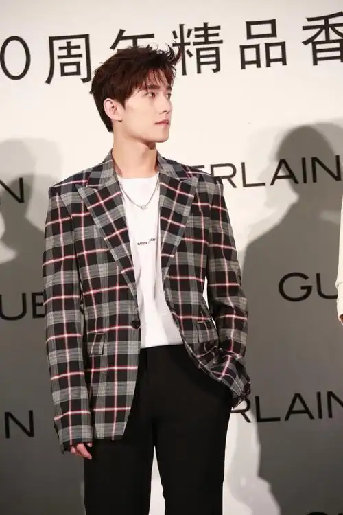 杨洋灰格子西装亮相杭州品牌活动 举手投足间绅士风度满满