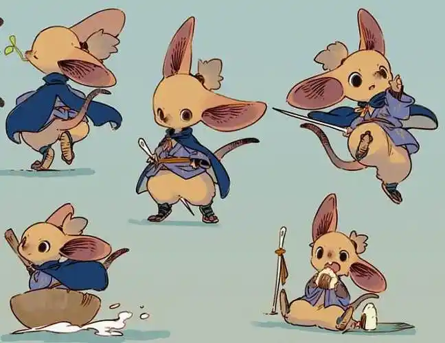 日式风可爱卡通动漫q版动物拟人角色原画设定绘画参考素材淘宝网