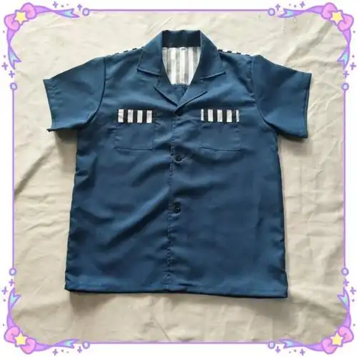 囚服长袖男女监狱囚犯衣表演舞台剧演出道具服装 兰灰色短袖上衣单件