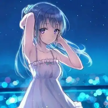 蓝色漫画女生头像高清可爱的蓝色系漫画女头图片