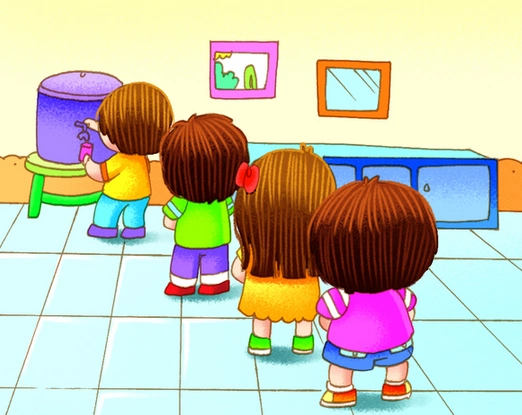 排队走 (1)小朋友,排队走,你在前来,我在后,不说话,不回头,老师夸我好