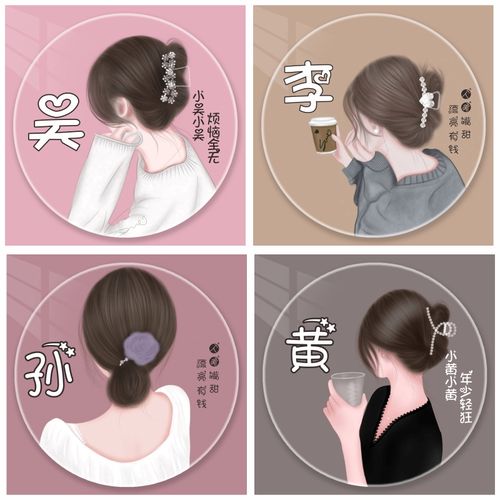 抖音快手微信头像女生专属姓氏谐音头像梗卡通动漫女神头像设计